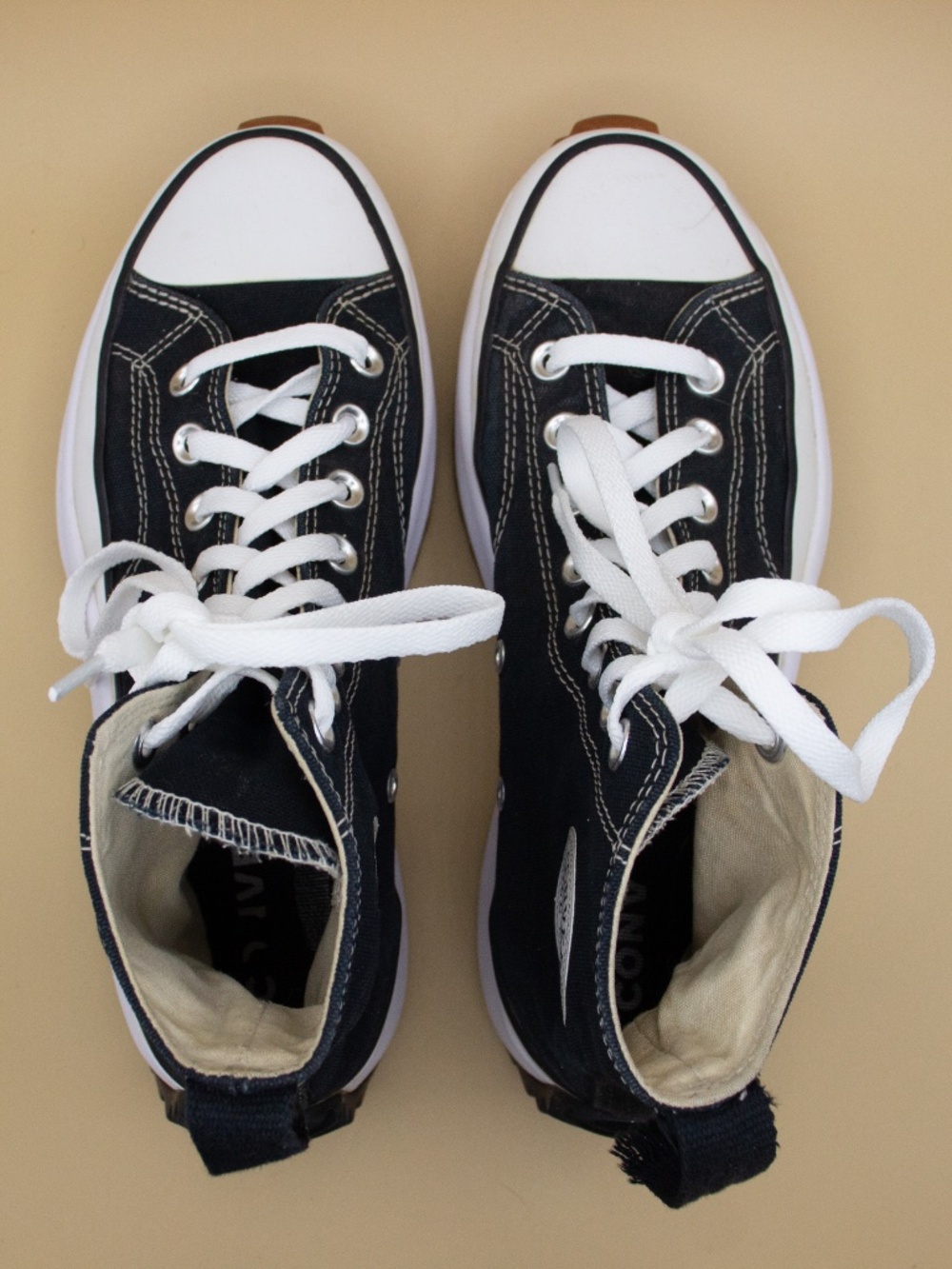 Converse Run Star Hike High Top Black Shoes Women's Size 9 - Picture 6 of 9